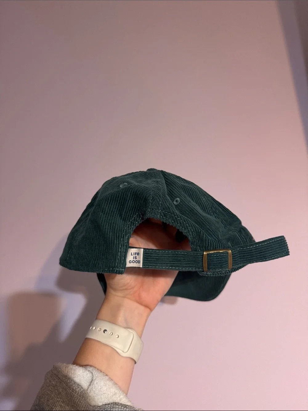 Life Is Good Dark Green Corduroy Baseball Cap - Picture 4 of 6